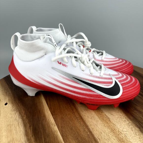 Nike Zoom Air Vapor Pro 1 Football Cleats White Red Men’s Size 7.5 FB3298-102 - Picture 1 of 6